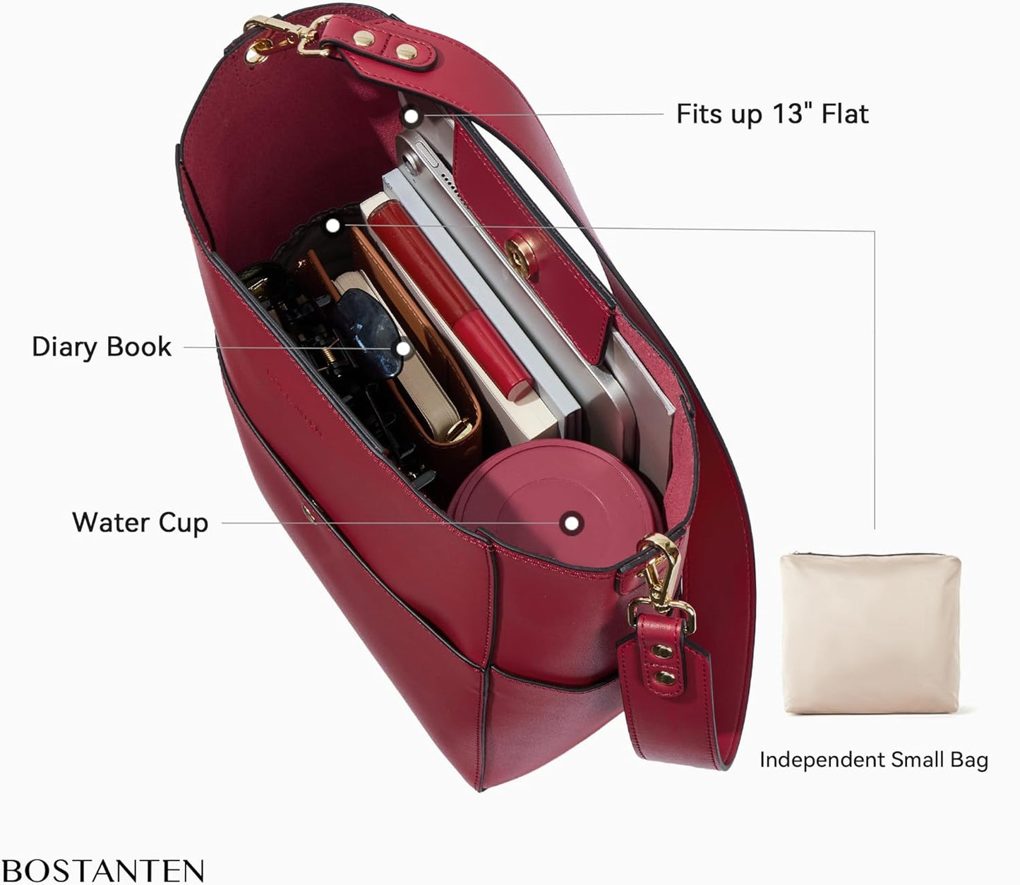 Women'S Leather Designer Handbags Tote Purses Shoulder Bucket Bags